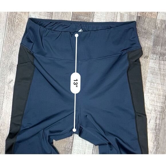 Rise by‎ LuLaRoe Fearless Cropped Athleticwear Medium Impact Leggings sz 1X Navy - Picture 7 of 11